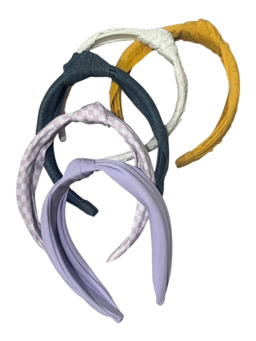 Kids Knot Headband Set - Lavender, Yellow, White, Navy, Pink